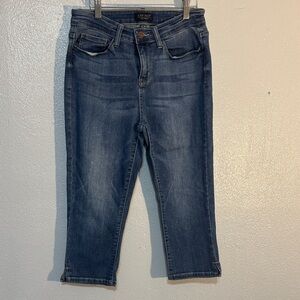 Judy Blue Mid Rise Medium Wash Stretchy Skinny Fit Capri Jeans Denim Size 9/29
